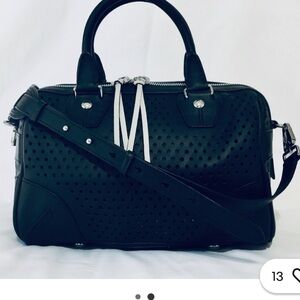 rag & bone Black Perforated Leather Crossbody Satchel